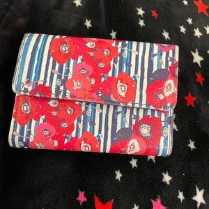 Kohls striped with poppies wallet
